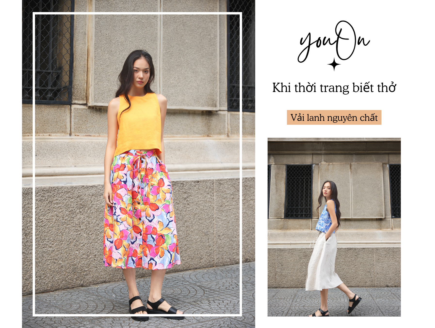 Thời trang vải lanh nguyên chất mộc mạc, tinh tế và bền vững
