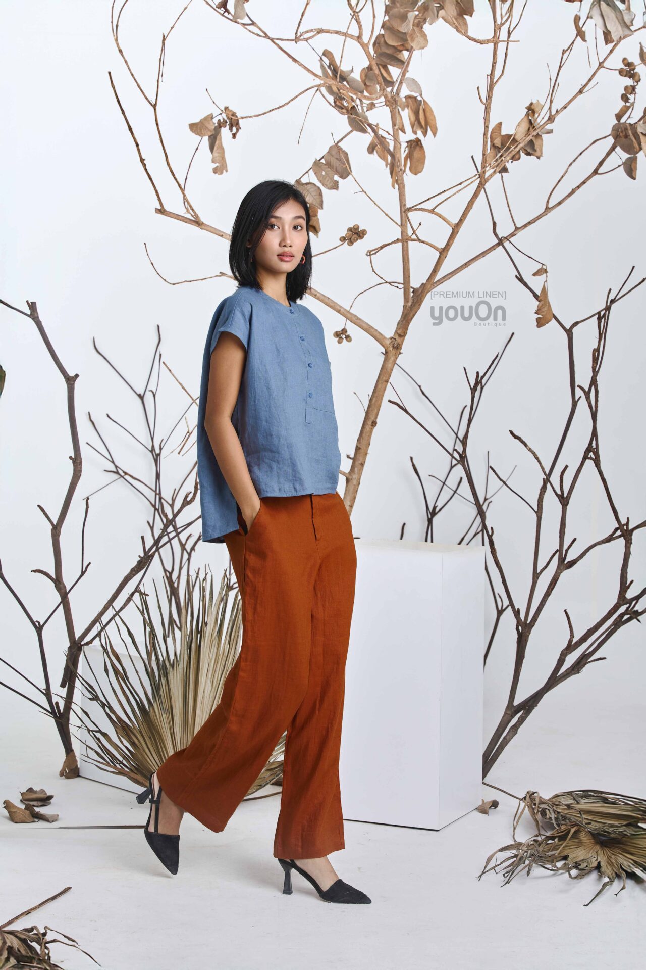 Áo Virgo xanh than chì - Tricky caramel. (1)