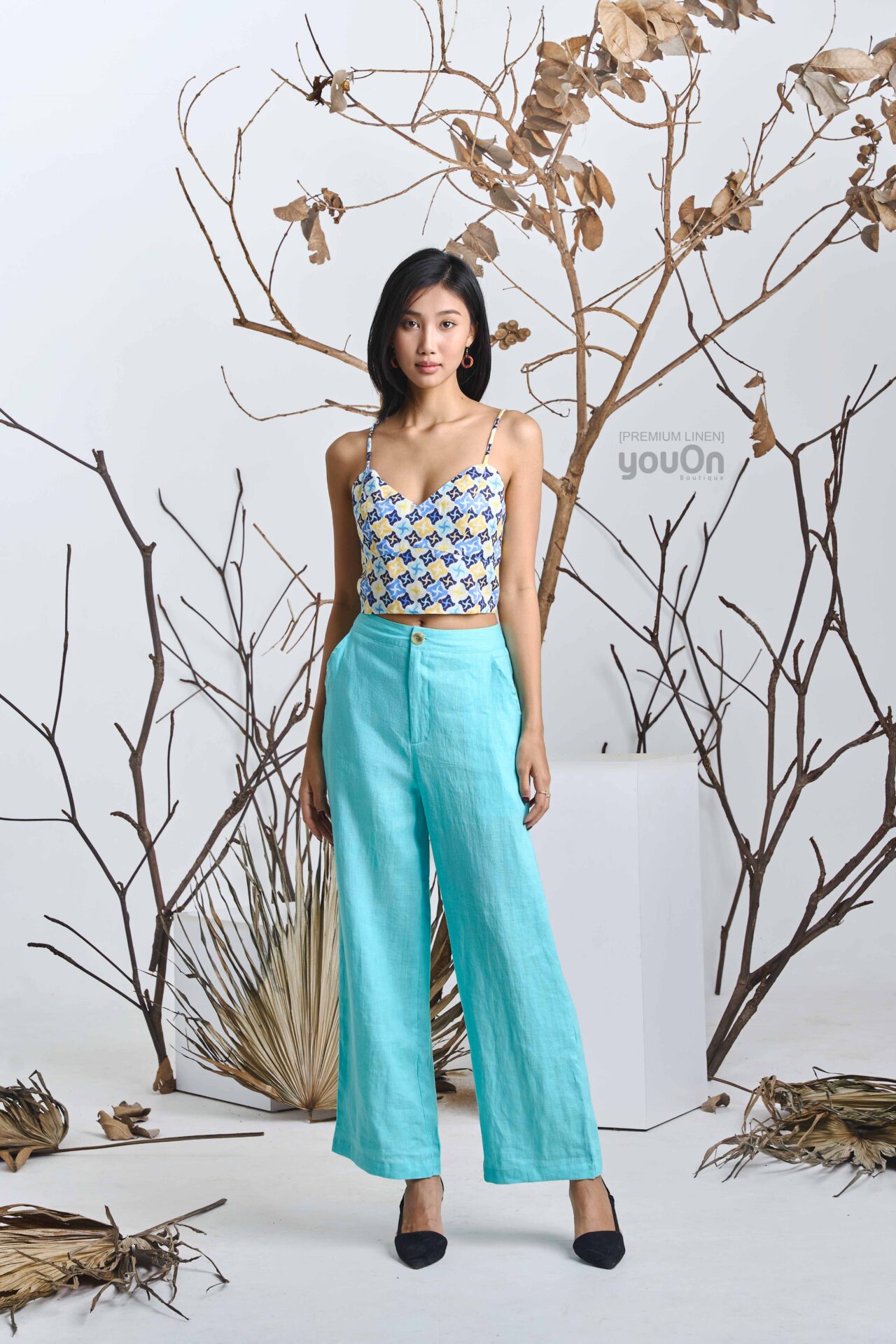 Play hoa văn hình chữ thập - Tricky xanh ngọc biển (1)